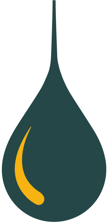 Dark droplet with yellow accent on black.