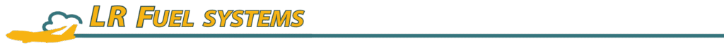 LR Fuel Systems logo, yellow text, black background.