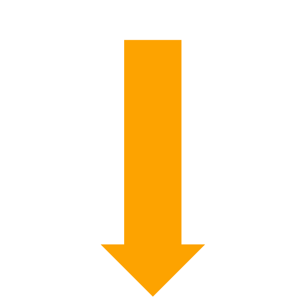 Orange downward arrow on black background.