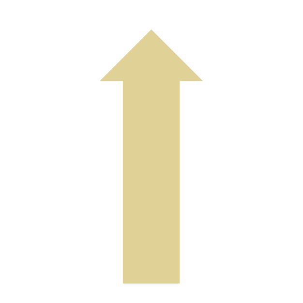 Upward-pointing beige arrow on black background.