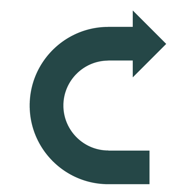 Curved arrow pointing upwards on black background.