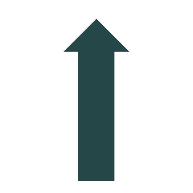 Upward arrow on black background.